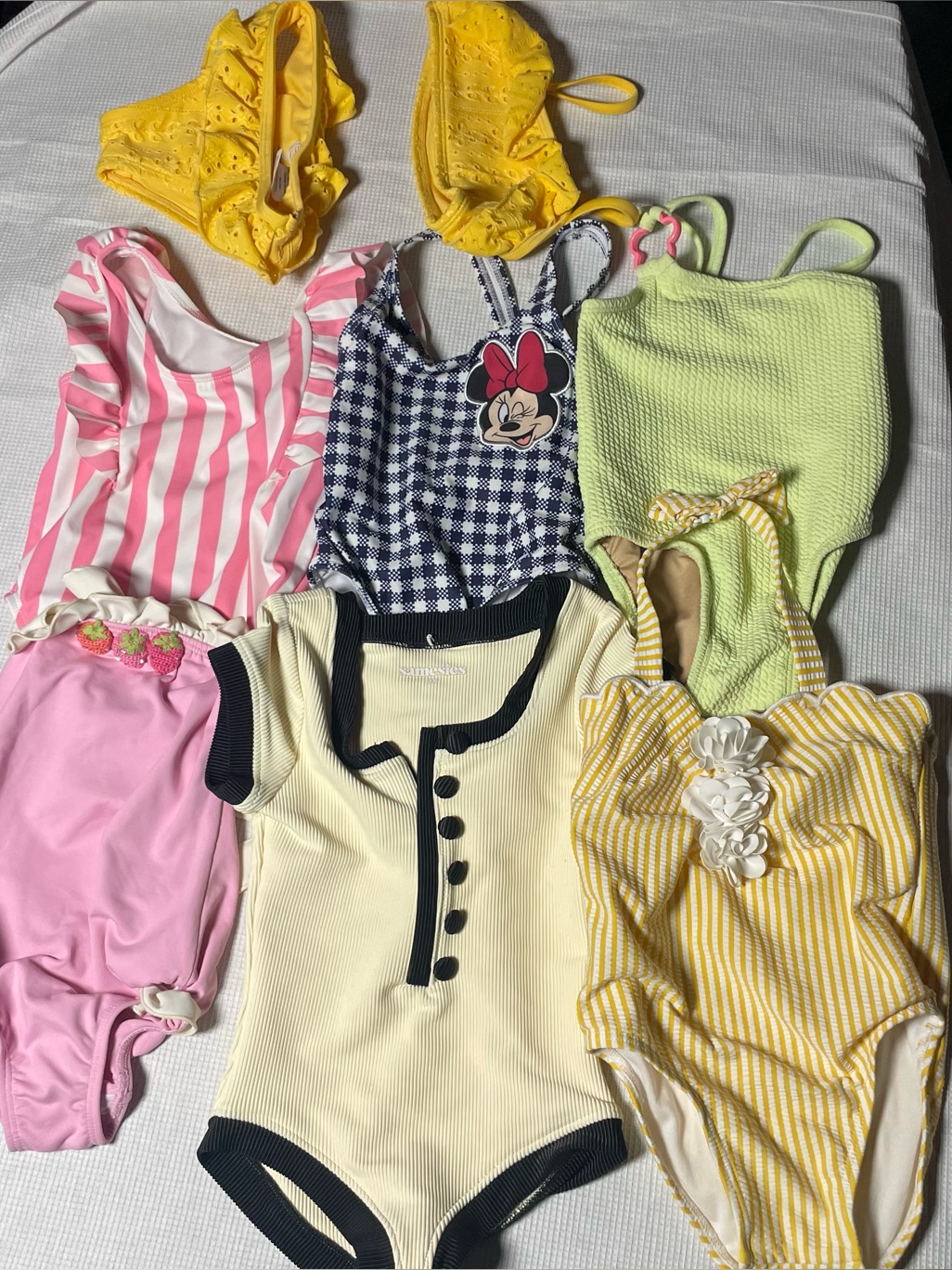 Disney, Janie & Jack, Old Navy Girls Swimwear Lot 7pc 12-24m 2t Multicolor